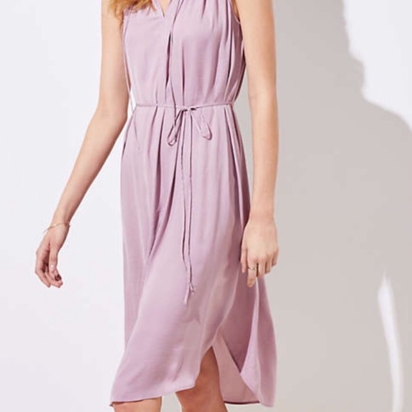 Loft Yellow Ruffle Tie Waist Dress - Picture 5 of 7